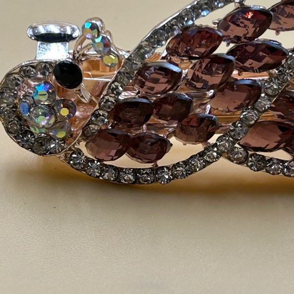 Vintage rhinestone barrette, hair accessory - Picture 3 of 5